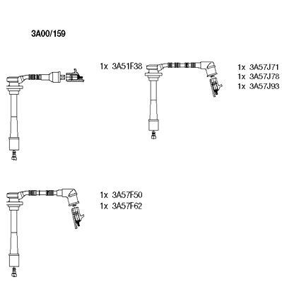 Set cablaj aprindere (3A00159 BRM) KIA