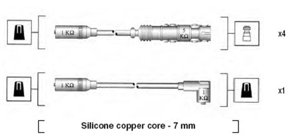 Set cablaj aprindere (941055050530 MAGNETI MARELLI) AUDI