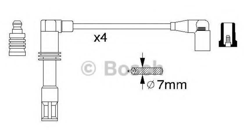 Set cablaj aprindere AUDI A2 (8Z0) (2000 - 2005) BOSCH 0 986 356 308 piesa NOUA