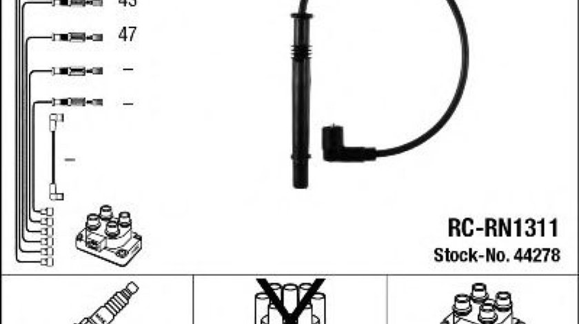 Set cablaj aprindere DACIA LOGAN (LS) (2004 - 2016) NGK 44278 piesa NOUA