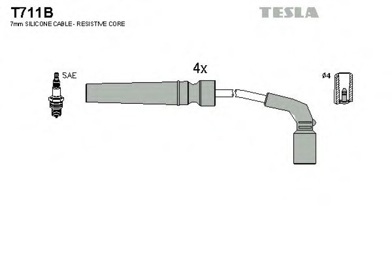 Set cablaj aprindere DAEWOO LANOS (KLAT) (1997 - 2016) TESLA T711B piesa NOUA