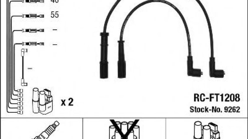 Set cablaj aprindere FIAT DOBLO Cargo (223) (2000 - 2016) NGK 9262 piesa NOUA