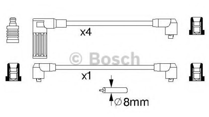 Set cablaj aprindere FIAT FIORINO Caroserie (146) (1988 - 2016) BOSCH 0 986 356 718 piesa NOUA