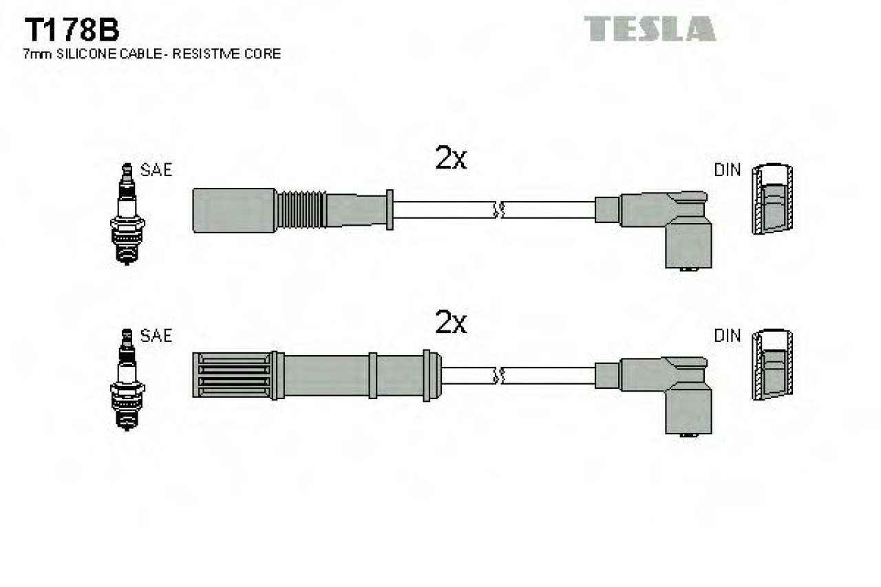 Set cablaj aprindere FIAT PUNTO Van (188AX) (2000 - 2009) TESLA T178B piesa NOUA