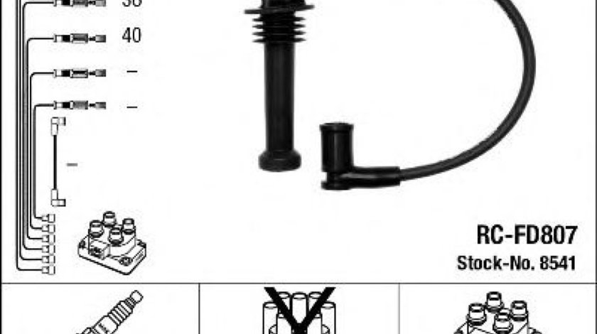 Set cablaj aprindere FORD FOCUS II Combi (DA) (2004 - 2012) NGK 8541 piesa NOUA