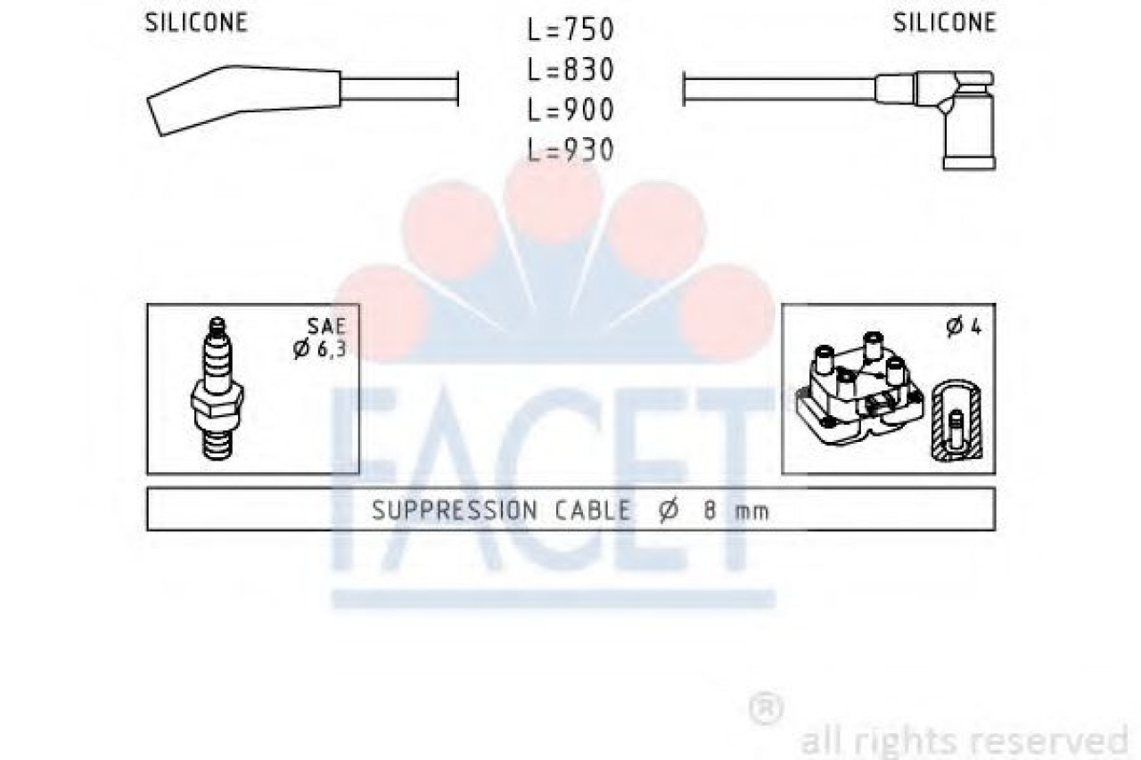 Set cablaj aprindere FORD KA (RB) (1996 - 2008) FACET 4.9568 piesa NOUA