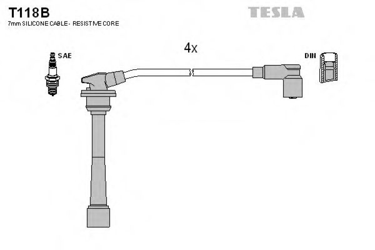 Set cablaj aprindere HYUNDAI COUPE (RD) (1996 - 2002) TESLA T118B piesa NOUA