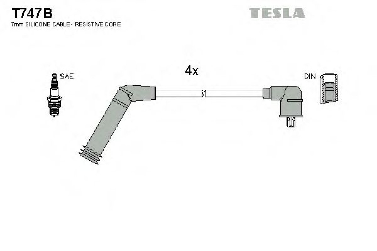 Set cablaj aprindere HYUNDAI GETZ (TB) (2002 - 2010) TESLA T747B piesa NOUA