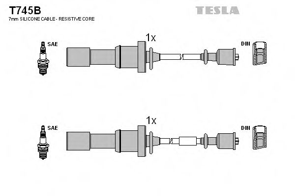 Set cablaj aprindere KIA SORENTO I (JC) (2002 - 2009) TESLA T745B piesa NOUA