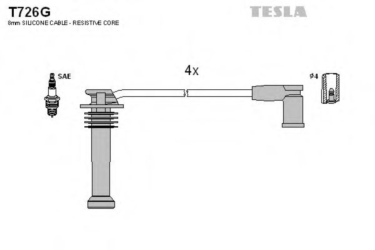 Set cablaj aprindere MAZDA TRIBUTE (EP) (2000 - 2008) TESLA T726G piesa NOUA