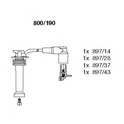 Set cablaj aprindere MAZDA TRIBUTE (EP) (2000 - 2008) BREMI 800/190 piesa NOUA