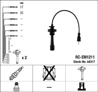 Set cablaj aprindere MITSUBISHI LANCER Combi (CS) (2003 - 2008) NGK 44317 piesa NOUA