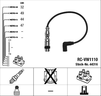 Set Cablaj Aprindere Ngk Vw 44316