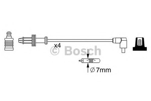 Set cablaj aprindere PEUGEOT PARTNER combispace (5F) (1996 - 2012) BOSCH 0 986 357 240 piesa NOUA