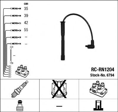 Set cablaj aprindere RENAULT CLIO II (BB0/1/2, CB0/1/2) (1998 - 2005) NGK 6794 piesa NOUA