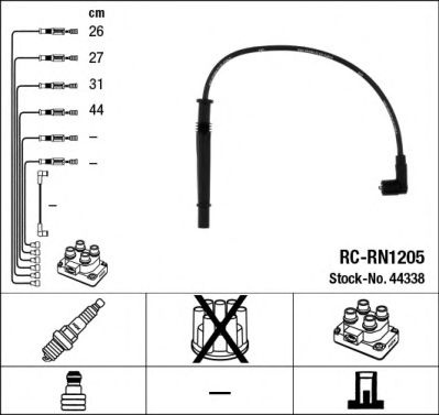 Set cablaj aprindere RENAULT TWINGO II (CN0) (2007 - 2014) NGK 44338 piesa NOUA