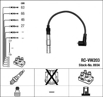 Set cablaj aprindere SEAT CORDOBA (6L2) (2002 - 2009) NGK 0934 piesa NOUA
