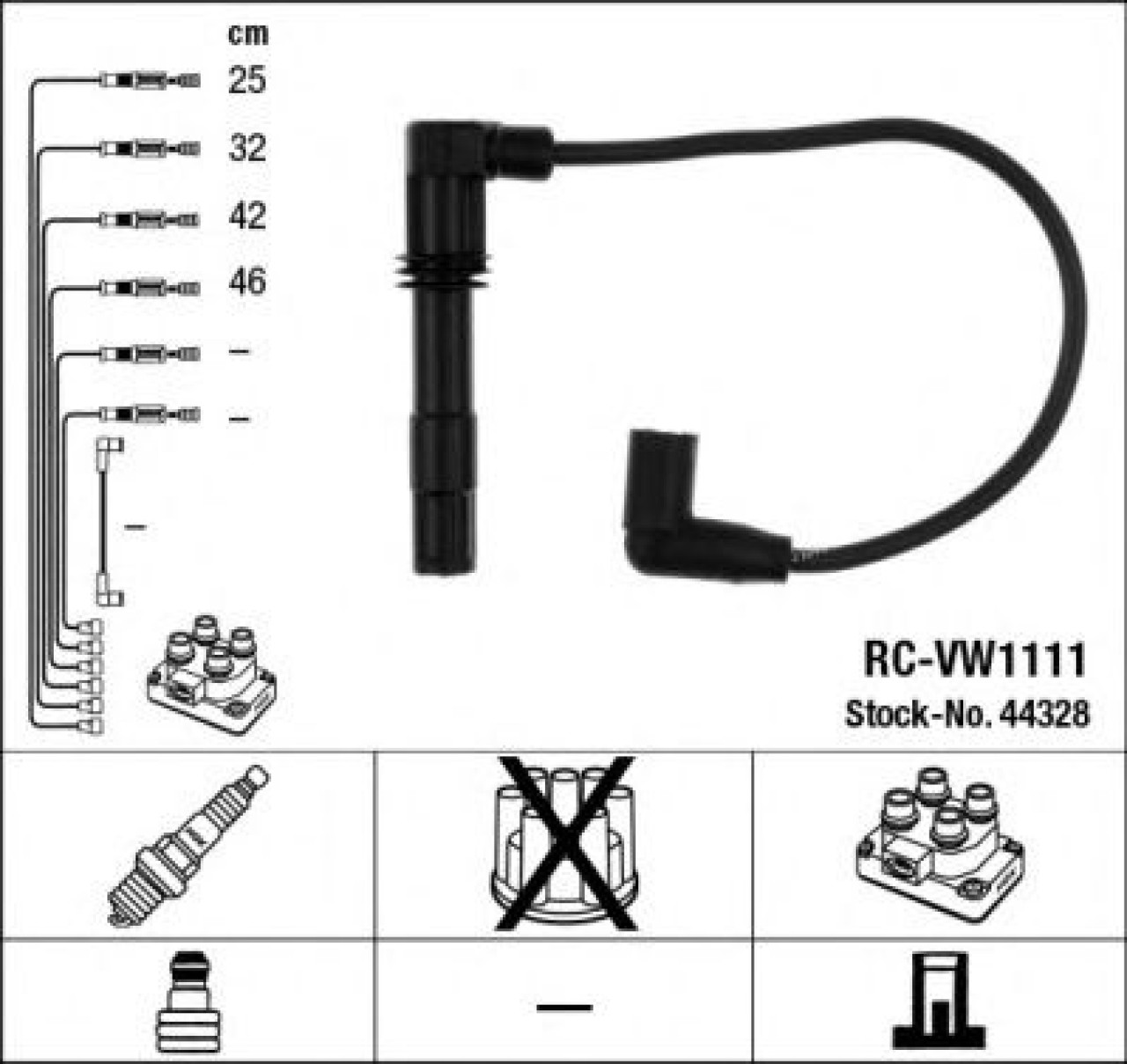 Set cablaj aprindere SKODA OCTAVIA I Combi (1U5) (1998 - 2010) NGK 44328 piesa NOUA