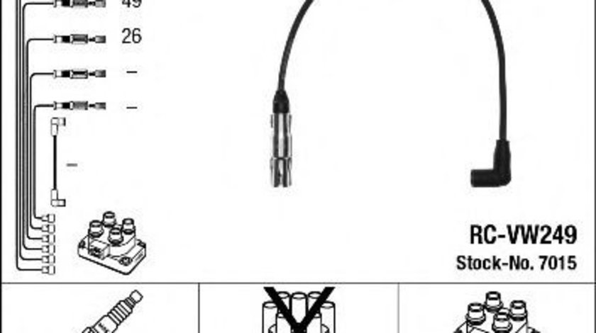 Set cablaj aprindere SKODA OCTAVIA II Combi (1Z5) (2004 - 2013) NGK 7015 piesa NOUA