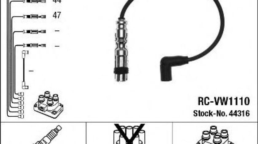 Set cablaj aprindere SKODA RAPID (NH3) (2012 - 2016) NGK 44316 piesa NOUA