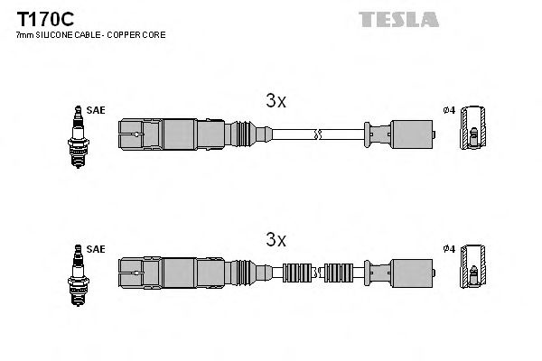 Set cablaj aprindere SMART CITY-COUPE (450) (1998 - 2004) TESLA T170C piesa NOUA