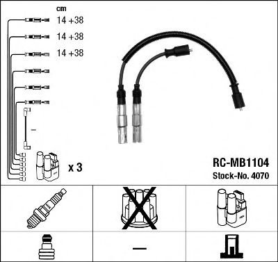 Set cablaj aprindere SMART FORTWO Cupe (450) (2004 - 2007) NGK 4070 piesa NOUA