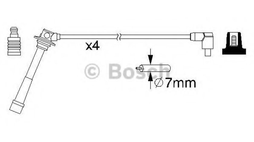 Set cablaj aprindere TOYOTA AVENSIS Liftback (T22) (1997 - 2003) BOSCH 0 986 357 198 piesa NOUA