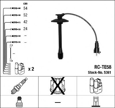 Set cablaj aprindere TOYOTA AVENSIS (T22) (1997 - 2003) NGK 5361 piesa NOUA