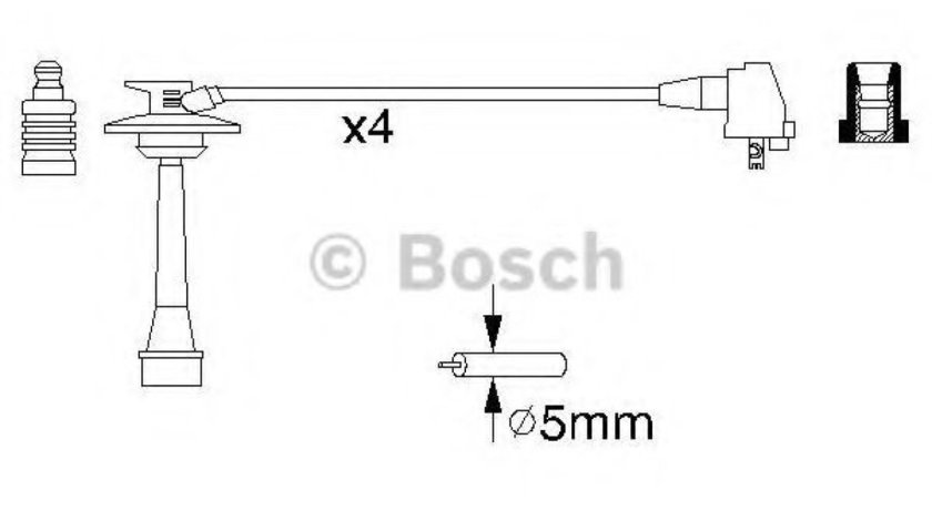 Set cablaj aprindere TOYOTA RAV 4 I Cabrio (SXA1) (1997 - 2000) BOSCH 0 986 356 933 piesa NOUA