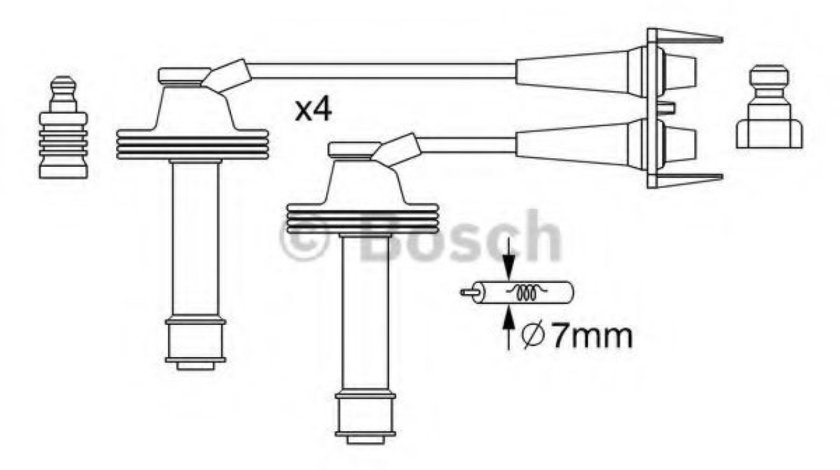 Set cablaj aprindere VOLVO S40 I (VS) (1995 - 2004) BOSCH 0 986 357 238 piesa NOUA