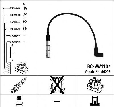 Set cablaj aprindere VW BORA Combi (1J6) (1999 - 2005) NGK 44227 piesa NOUA