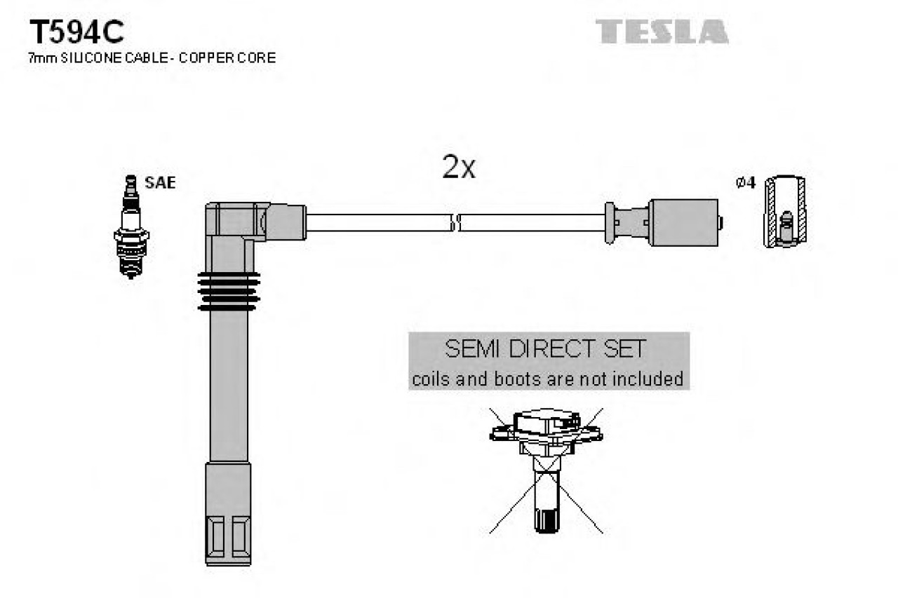 Set cablaj aprindere VW PASSAT Variant (3B5) (1997 - 2001) TESLA T594C piesa NOUA