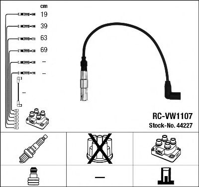 Set cablaj aprindere VW TOURAN (1T1, 1T2) (2003 - 2010) NGK 44227 piesa NOUA