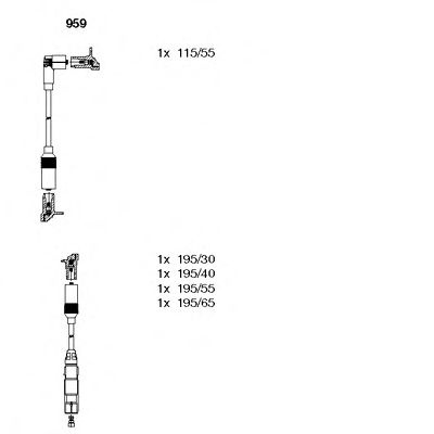 Set cablaj aprindere VW VENTO (1H2) (1991 - 1998) BREMI 959 piesa NOUA