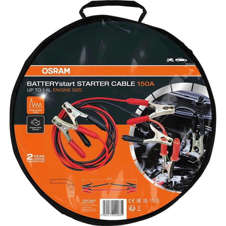 Set Cabluri Curent Pornire Motor 150A Lungime 2.5M Osram OSC060