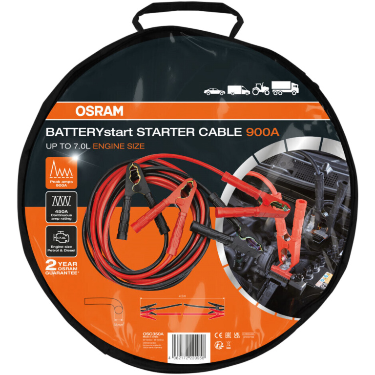 Set Cabluri Curent Pornire Motor 900A Lungime 4.5M Osram OSC350A