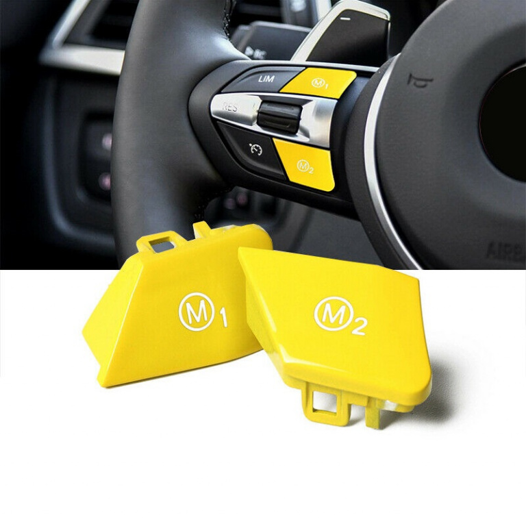 Set Capac Buton Volan Bmw X5 F15 2012-2018 M1+M2 8027+8028 Galben