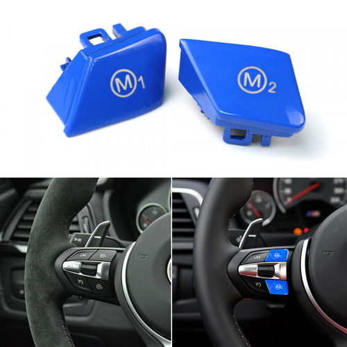Set Capac Buton Volan Bmw X5 F15 2012-2018 M1+M2 8027+8028 Albastru