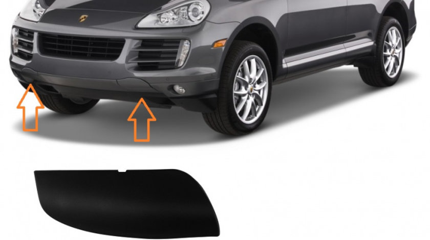 Set Capac Carlig Remorcare Bara Fata Dreapta + Stanga Am Porsche Cayenne 1 9PA 2007-2010 Facelift 95550515610G2X + 95550515510G2X