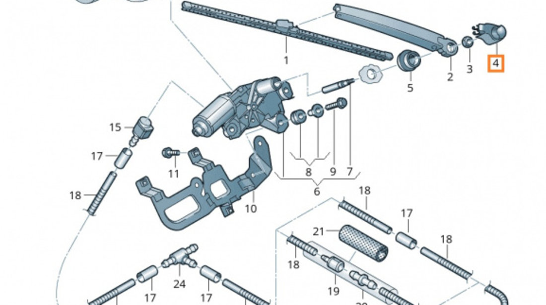 Set Capace Brat Stergator Luneta Dreapta + Stanga Oe Volkswagen Transporter T5 2003-2015 7H0955435A + 6Q6955435D