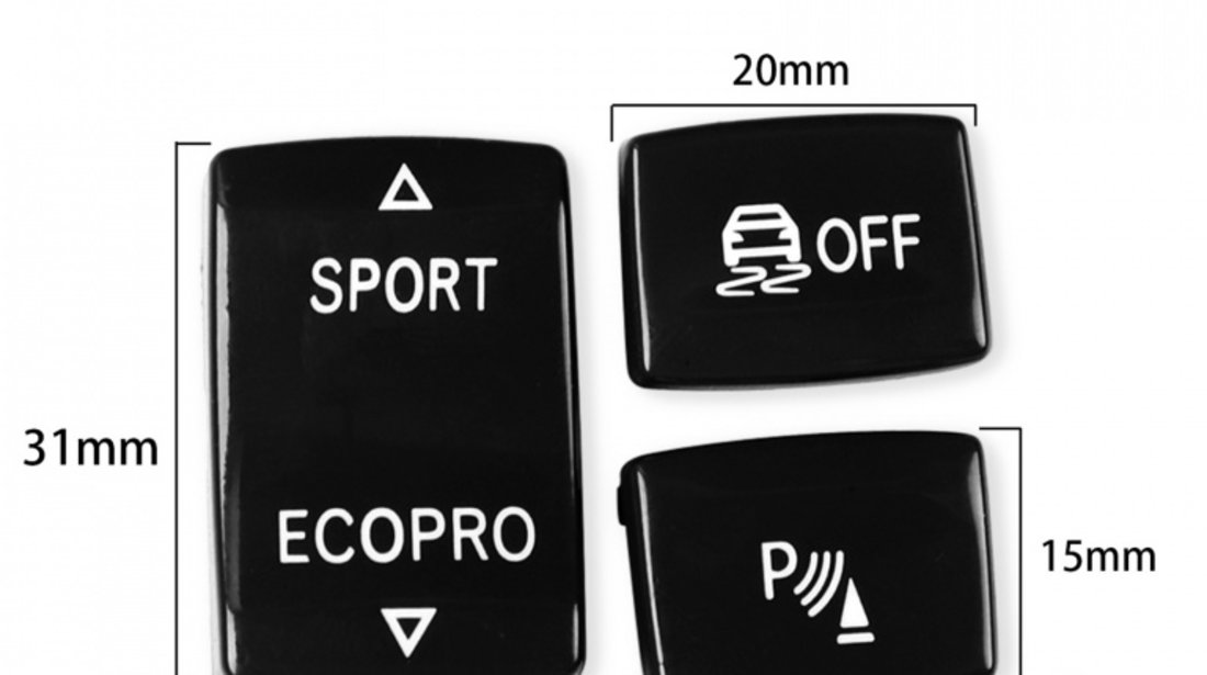 Set Capace Butoane Consola Schimbator Viteze Sport / Ecopro, Off, Pdc Compatibil Bmw Seria 4 F36 2014→ 8063 Negru