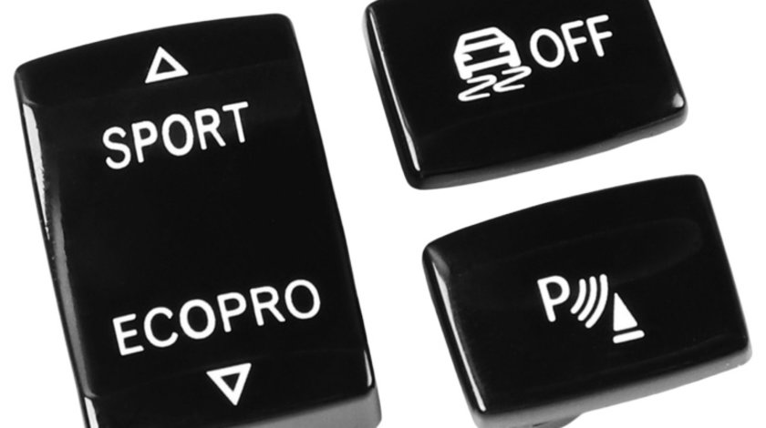 Set Capace Butoane Consola Schimbator Viteze Sport / Ecopro, Off, Pdc Compatibil Bmw Seria 3 F30 2011→ 8063 Negru