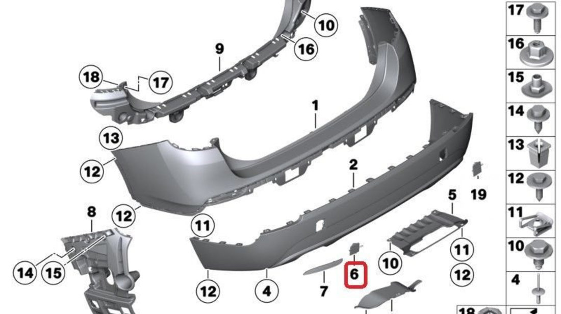 Set Capace Carlig Remorcare Bara Spate Oe Bmw X1 E84 2009-2015 51122452518