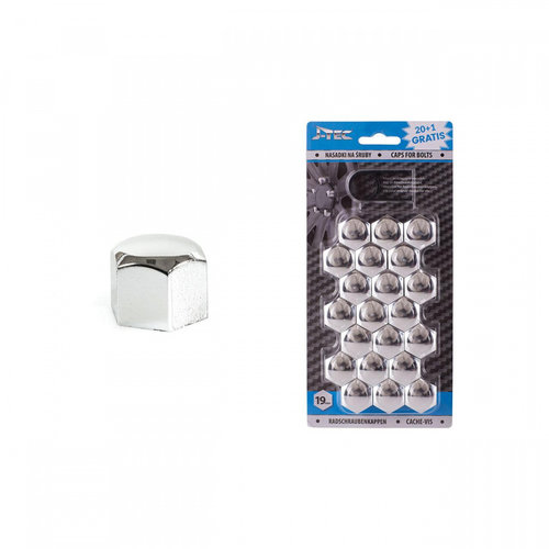 Set capace prezoane 19 mm, culoare Crom AVX-AMG21304