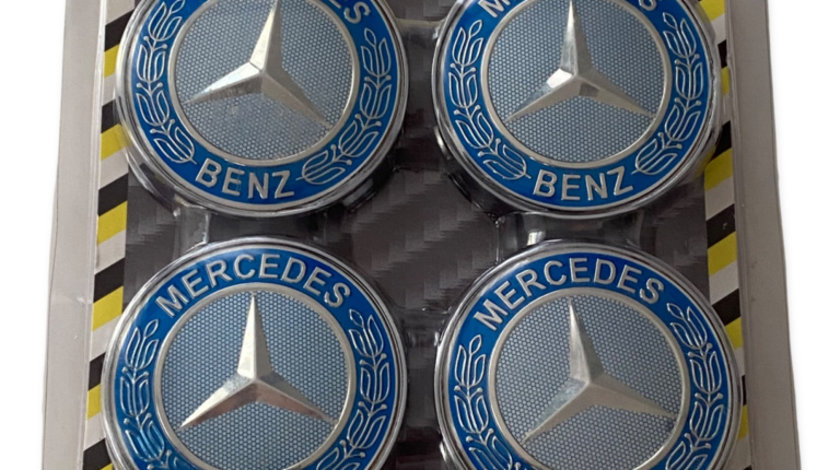 Set Capacele Jante Mercedes- Benz Albastru Deschis 68MM