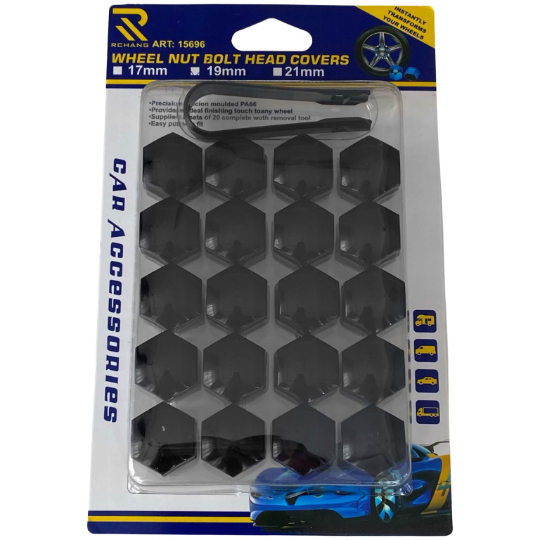 Set Capacele Prezoane + Cheie Rchang 19MM Negru Lucios 270223-16