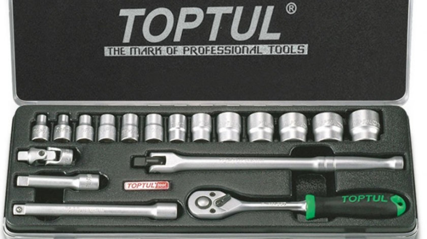 Set capete chei tubulare 3 8 , Toptul 18 piese