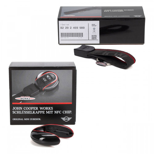 Set Carcasa Cheie + Breloc Cheie Alcantara Oe Mini John Cooper Works F54 F55 F56 82292469990 + 82292...