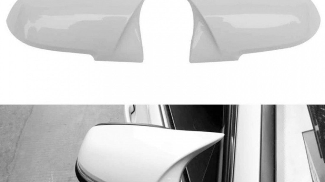 Set Carcase Capace Oglinzi Bmw Seria 4 F32, F82 2013→ M Look Alpine White 8029 Alb