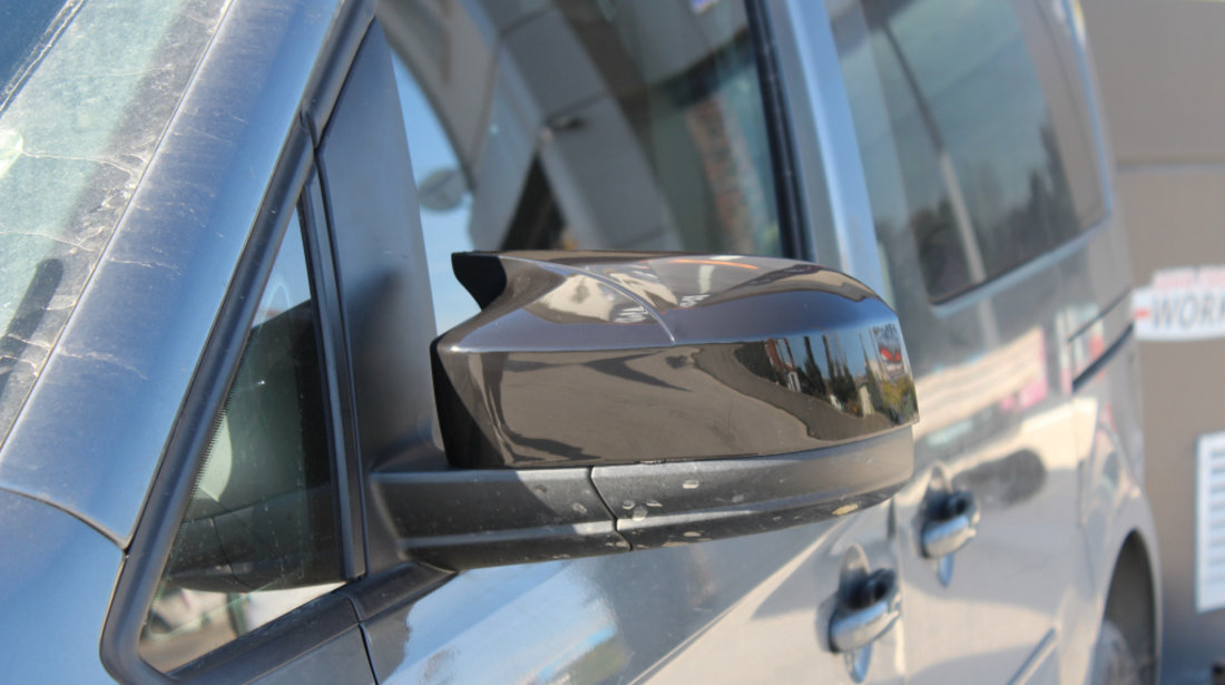 Set Carcase Capace Oglinzi Volkswagen Caddy 2015-2020 Batman Negru Gloss Black 060622-3